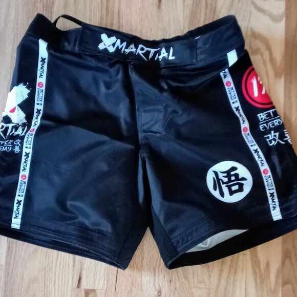 XMartial  Official Black Fight Wear Short Size 34 Inseam 7 in. - Picture 1 of 7